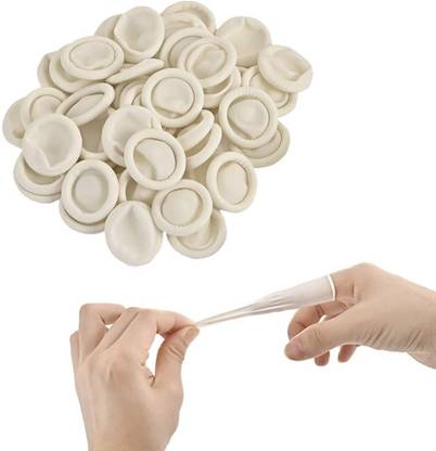 uptodatetools Latex Finger cots- Pack of 100 Disposable Medium Size Finger Protectors-Durable Finger Gloves for Cutting and Crafting Work, Painting, Hobbies, Sports and More Wet Glove Set