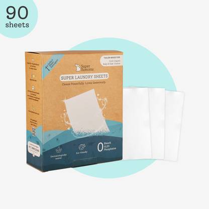 Superbottoms Super Laundry Sheets - Baby Laundry Detergent Sheet – Pack of 90 None Detergent Pod