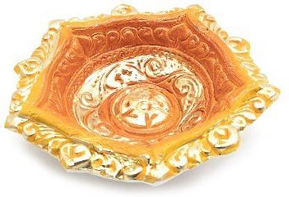 BS NATURAL B S NATURAL Decorative Diwali Diyas | Mitti Diya | Mitti Ke Deepak | Mitt Ka Diya | Terracotta Diya | Designer Clay Diya | Diyas for Pooja - Made in India Pottery Table Diya Set