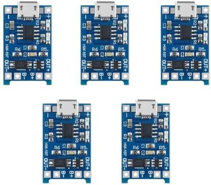 Robocity TP4056-5PCS- Micro USB 5V 1A 18650 Lithium Battery Charger Protection Module Educational Electronic Hobby Kit Electronic Components Electronic Hobby Kit