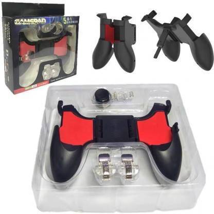 Wazood Super quality 5-in-1 pubg trigger for mobile || gamepad 5 in 1|| best pubg trigger controller joystick with L1 R1 Trigger and 1 pair of analog Stick | Upgraded Version Multi-functional Metal Mobile Gamepad for PUBG/Fortnite/Rules of Survival Gaming Grip and Gaming Joysticks for All Smartphones  Gaming Accessory Kit