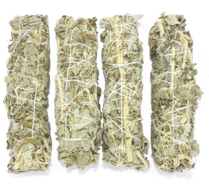 r&d crafts Indian White Sage 4 Bundles Set - 6 Inches - 25gms Each Sage