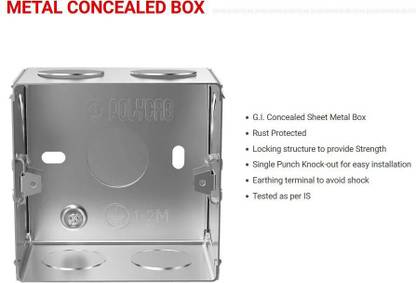 Polycab 2MODULE (BOX OF 10) Metal Electrical Box