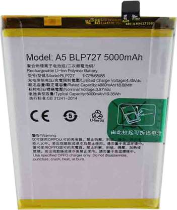 OTD Mobile Battery For  OPPO A5 BLP727 5000mAh