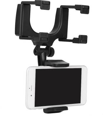 Treadmill High Premium Quality Mobile Phone Holder for Car Rear View Mirror Generation Car Model Anti Shake Fall Prevention | Full Rotation | Anti-Vibration Pads Stand | Adjustable Car Mount Upto 6.5 inch Mobiles Mobile Holder