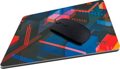 qivee Red 3D Abstract Mouse Pad Non-Slip Rubber Base Mouse pad for Laptop & Desktop Non Slip Base Mousepad