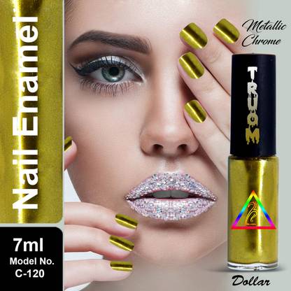 TRUOM Metallic Chrome Nail Paint (Model no: C-120) Yellowish Golden