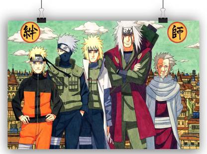 Sarutobi Jiraiya Kakashi Hatake Minato Namikaze Paper Print