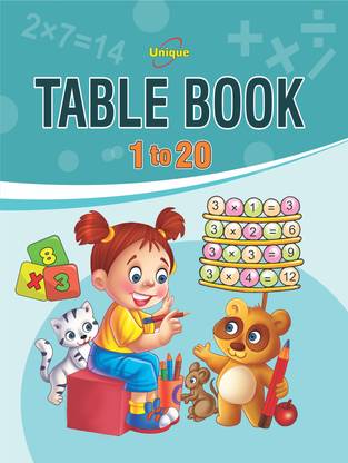 UNIQUE TABLE BOOK 1-20 - Book For Learning & Practicing Multiplication Tables And Mathematics For Age 3 Year Onwards