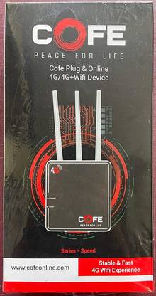 COFE 4G Wifi 4G Router 2.4 GHz 2.4 Mbps Wifi Speed Single Band External Antenna Ethernet (Cable Broadband), MiFi (Sim Based)