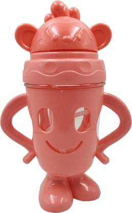 Tatsam baby bottle for kids sip sipper plastic water bottles with Straw BPA-Free for Girls Boys Smiling face joker and heart design Kids sipper - 1 sipper 300 ml