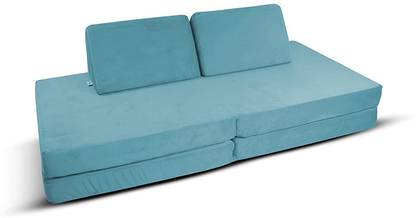 Tiny Explorer Cosmos Play Couch for Imaginative Kids Lagoon Blue 3 Seater Double Foam Fold Out Sofa Cum Bed