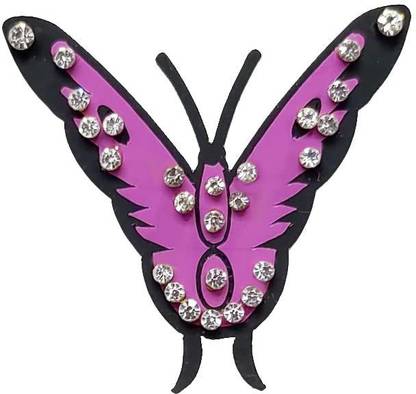 Comet Busters Temporary Pink Butterfly Tattoo With Silver Stones (BJ179)