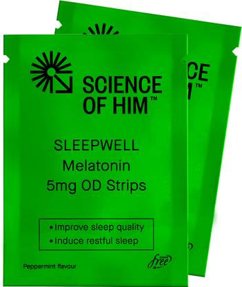 Science Of Him Sleepwell Melatonin 5mg OD Strips| For Relaxation & Better Sleep | 15 Strips