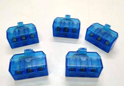 Linketel RJ11 3 Port Female Triplex Telephone line Phone Jack Adapter Splitter Connector (Pack of 5) Telephone Jack Wire Connector
