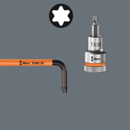 Wera 05024480001 967 TX XL Torx Holding Function Laser Long LKey Set, MultiColour, 840 Allen Key Set