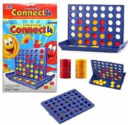 KNAFS Connect 4 in A Row Line Compact Strategy & War Games,Creative Pattern Game Includes,21 Yellow chip , 21 red chip ,1 Frame with disc Board Game. Party & Fun Board Game