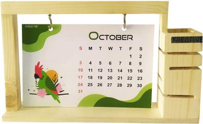 Xreative XR1411 Desk Calendar with Pen Stand 2022 Table Calendar