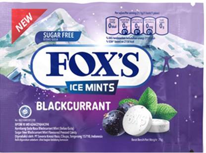 FOX'S Ice Mints Blackcurrant Imported 25gms ( Pack of 4 ) Blackcurrant Candy