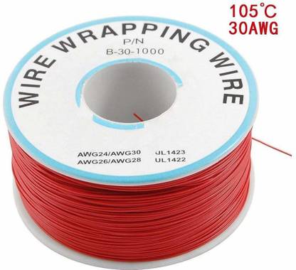 SunRobotics 230m P/N B-30-1000 Insulated PVC Coated 30AWG Wire Wrapping Wire - RED Electronic Components Electronic Hobby Kit