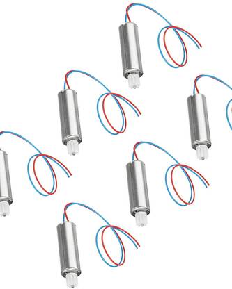 INVENTO 6pcs 3.7V 7x20mm 720 Micro Coreless High Speed 48000 RPM DC Motor with 11 teeth Plastic Gear mounted for Quadcopter Helicopter Tiny Toy Drones Automotive Electronic Hobby Kit