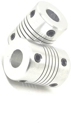 INVENTO 2Pcs 10x10mm Motor Jaw Shaft Coupler Aluminum 10mm to 10mm Flexible Coupling for DC Motor 10mm Shaft Stepper Motor DIY Automotive Electronic Hobby Kit