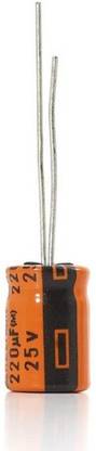 jivith KELTRON 220 uF/25 V Radial Electrolytic Capacitor pack of 10 units Electronic Components Electronic Hobby Kit