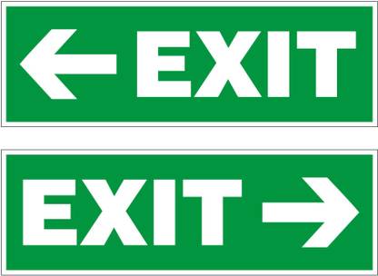 NS INVENTIVENESS Exit Sign Of Left And Right Eco Vinyl Sticker 6 Inch X 2 Inch Emergency Sign