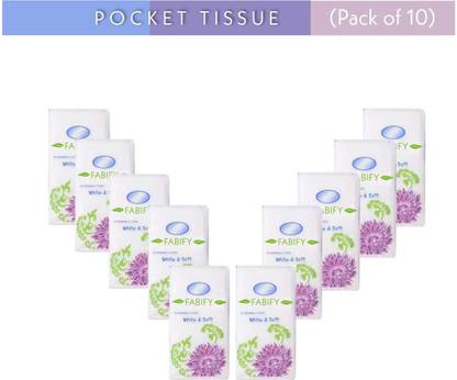 Fabify Ultra Soft Dry Pocket Tissue | Napkin |Pack of 10 | 10 In Each |