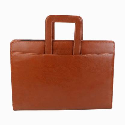 risheeraj PU Leather Suitcase Style Document Bag File Folder For Job Interview Certificate Carry and Storage (Brown)