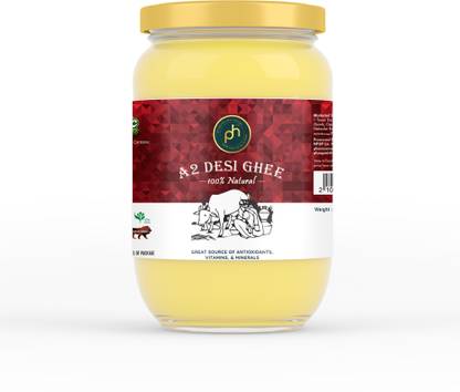 PH Organic A2 Desi Cow Ghee 1 Litre Glass Bottle
