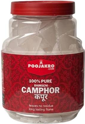POOJAKRO.COM Bhimseni Pure Camphor (Original Kapoor) for Pooja Supplies and Meditation