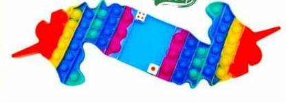Brainbox Games Pop it Fidget Dice Game- Unicorn Shape