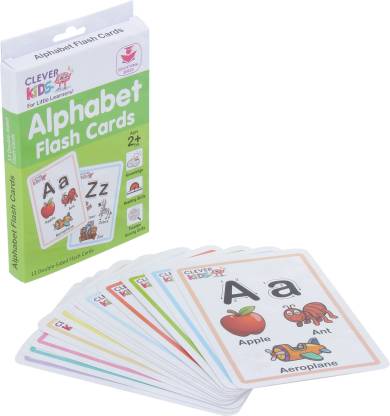 Clever Kids Educational Alphabet Flash Cards.13 double sided flash cards