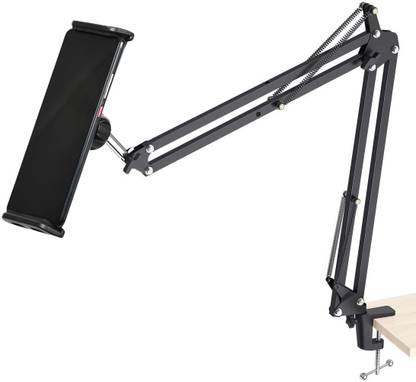 Alchiko New Cell Phone Tablet Stand, Gooseneck Flexible Clip Lazy Arm Bracket For Both Mobiles And Tablets, For Overhead Video, Desktop, Bedroom, Office, Kitchen Mobile Holder