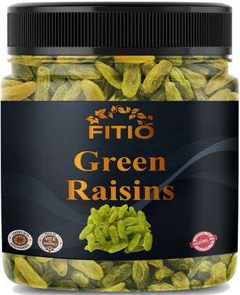 FITIO Nutrition Premium Seedless Green Raisins, Kishmish, Dry Grapes F2IT541) Premium Raisins