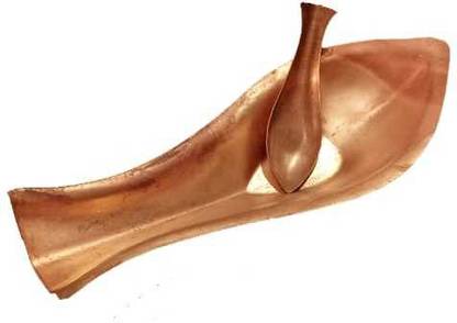 Kosha Kushi Arghya Patra, Length 20 CM / Width 8 CM / Height 4 CM / Weight 125 Grams / Colour: Brown / Material: Copper. Prayer Kit