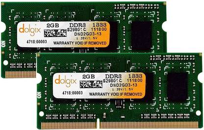 Dolgix ddrb DDR3 2 GB Laptop (SODIMM Memory Module Laptop Ram Pack of 2 unit)