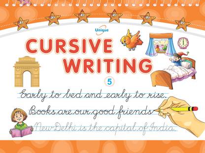 UNIQUE CURSIVE WRITING - PART 5 - Book To Learn & Practice Writing Cursive English - Capital & Small Letters - Words & Sentenes - For 2-10 Year Old Children (Grade V/5)
