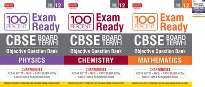 Lass 12-100 Percent Exam Ready CBSE Board Term 1 Objective Question Bank Physics + Chemistry + Mathematics + English Core (SET OF 4 Books )