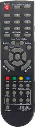 Cezo Onida Remote 2 IN 1 ON103 CRT TV Universal Remote Control Compatible For(RC115E-RC115F) CRT TV ONIDA Remote Controller (Black) Onida Remote Controller