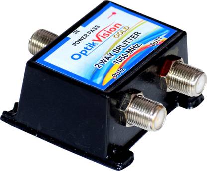 optik vision gold Splitter 2 Way for Cable tv S2 { Pack of 4 Pcs } Media Streaming Device
