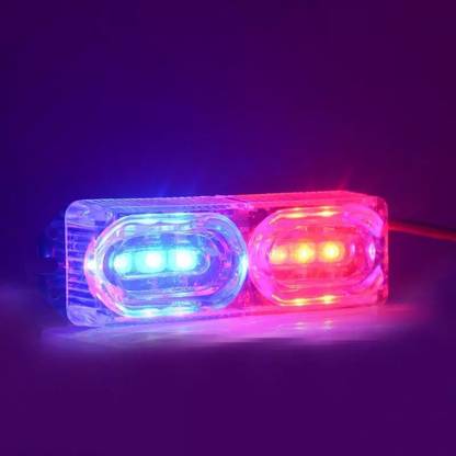 HI-TECH ACCESSORIES 6 led red + blue flashing License Plate Light Motorbike, Car LED (12 V, 5 W)