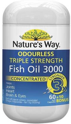 Nature's Way Advanced Omega Triple Strength Fish Oil 60 + 10 Capsules