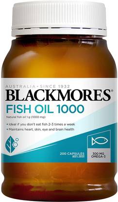 Blackmores Fish Oil 1000mg - 200 Capsules - Source of Omega-3 Fatty Acids