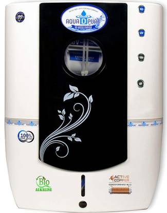 AquaDpure Water Purifier With Active Copper + Alkaline RO+UV+UF+TDS Water Filter for Home 12 L RO + UV + UF + TDS Water Purifier  (Black)