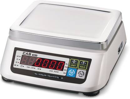 CAS Premium Digita Computing Weight Scale, Rechargeable Battery & Adapter High Brightness Dual LED Display, (Weight Capacity 15kg* 500mg) With 1 Year Warranty Weighing Scale