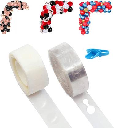 RJV Global Solid Balloon Arch Garland Decorating Kit Balloon Arch Strip 1 Rolls of 5 m Each, 1 pcs 100 dot each glue dot 1pcs tying tool (Set of 3) Balloon Bouquet