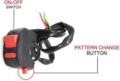 ULTRAWAY Hazard Light Double Control Switch Button, Handle Bar Switch Button For Universal Bike (3 Pin) Pack Of 2 Handle Bar