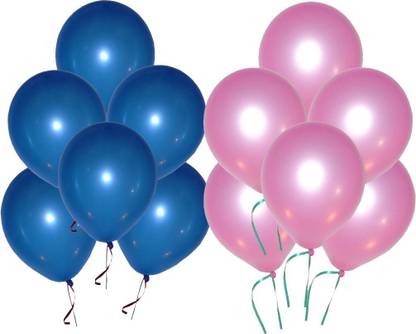 Prihit Solid Premium 50pcs balloons ( Pink & blue ) Balloon